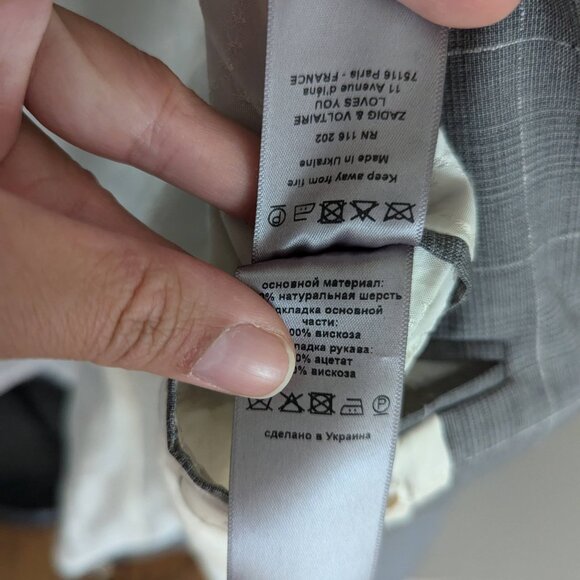 Zadig & Voltaire gray blazer in wool size 38 - Picture 10 of 14